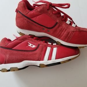 Diesel Red Sneakers, Size 8